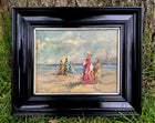 Fine Vintage Impressionist Oil on Artists Canvas Board of a Beach Scene SOLD