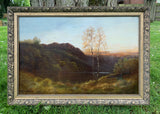 Large C19th Victorian English School Oil on Canvas - Rural Landscape SOLD