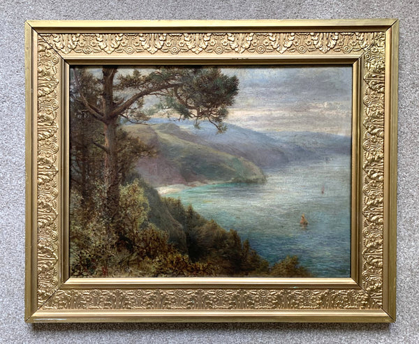 Superb Mid C19th Victorian Oil on Canvas Board - Coastal Scene - Sydney S Morrish 1836-1899 Active SOLD