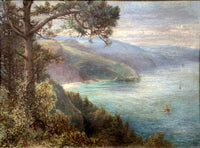 Superb Mid C19th Victorian Oil on Canvas Board - Coastal Scene - Sydney S Morrish 1836-1899 Active SOLD