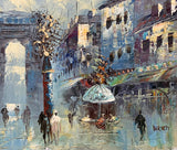 Vintage Impressionist Oil on Canvas of a Parisian Boulevard by Caroline Burnett SOLD