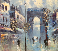 Vintage Impressionist Oil on Canvas of a Parisian Boulevard by Caroline Burnett SOLD