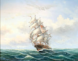 Fine Vintage Maritime Oil on Canvas - Clipper at Sea - J. Hardie SOLD