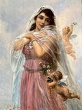 Stunning Vintage Oil on Wood Panel - "Allegory of Spring"- aft. Edouard Bisson SOLD