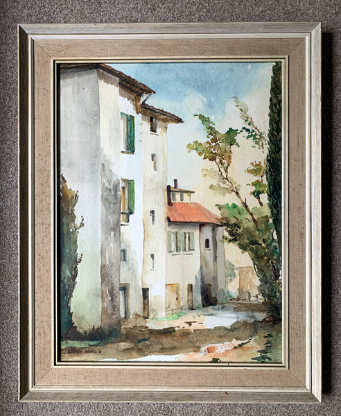 Fine Vintage Italian School Watercolour of Torbole nr Lake Garda - 1968 SOLD