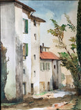 Fine Vintage Italian School Watercolour of Torbole nr Lake Garda - 1968 SOLD