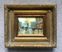 Stylish Vintage French Impressionist School Oil on Panel - Parisien Boulevard SOLD