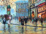 Stylish Vintage French Impressionist School Oil on Panel - Parisien Boulevard SOLD