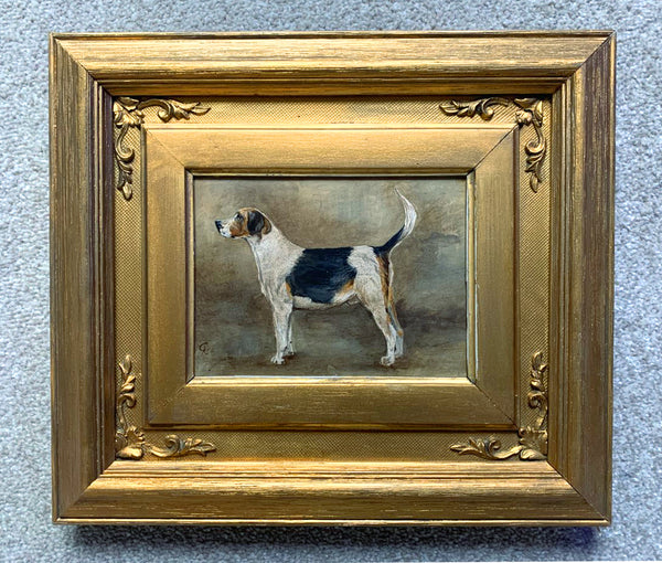 A Fine Vintage Oil on Panel depicting a Foxhound SOLD