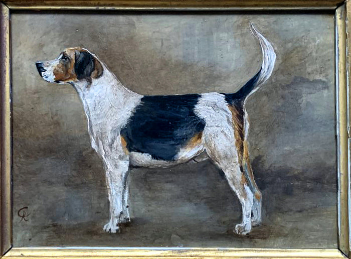 A Fine Vintage Oil on Panel depicting a Foxhound SOLD