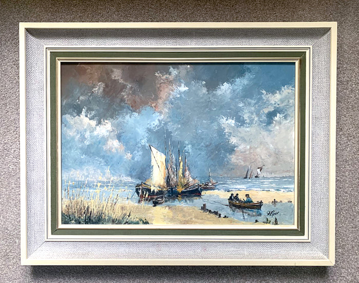 Beautiful C20th East Anglian School Oil on Artists Board - 