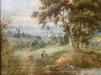 Superb Early C19th Victorian English School Oil on Canvas - Tranquil Rural Landscape SOLD