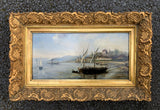 Exquisite C19th Victorian Italian School Oil on Artists Board - Shipping on Lake Garda SOLD