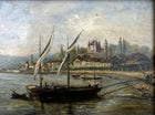 Exquisite C19th Victorian Italian School Oil on Artists Board - Shipping on Lake Garda SOLD