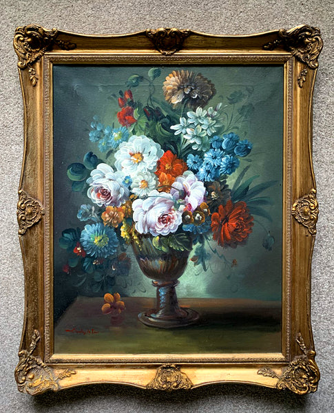 Exquisite Vintage Dutch School Oil on Canvas - Flowers in a Vase SOLD