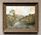Delightful Vintage English School Oil on Canvas Board - Rural River Landscape SOLD