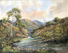 Delightful Vintage English School Oil on Canvas Board - Rural River Landscape SOLD