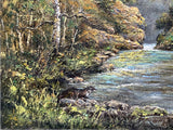 Delightful Vintage English School Oil on Canvas Board - Rural River Landscape SOLD