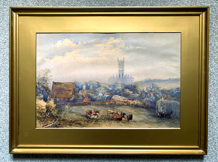 Exquisite C19th Victorian English School Watercolour - Rural Harvest SOLD