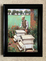 Excellent Vintage 1940's English School Oil on Canvas - "The Beekeeper" SOLD