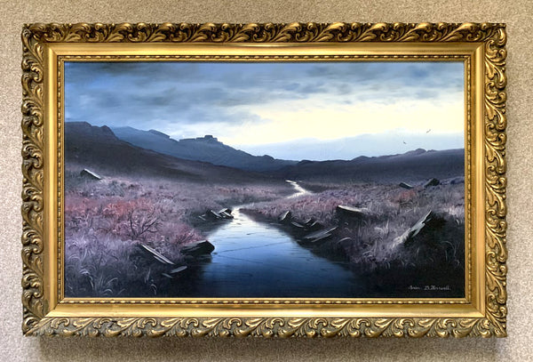 Stunning Large Vintage Oil on Canvas - Twilight on Dartmoor - Brian D Horswell SOLD