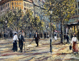 Beautiful Vintage Mid C20th French Impressionist Oil on Canvas - Parisian Boulevard SOLD