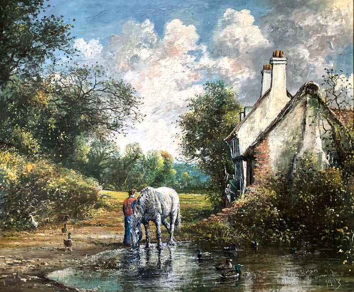 Superb Vintage English School Oil on Board - 