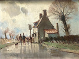 Fine Vintage East Anglian School Oil on Board - Wet Day in Norfolk - Roy Hodds SOLD