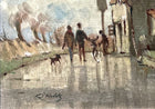Fine Vintage East Anglian School Oil on Board - Wet Day in Norfolk - Roy Hodds SOLD
