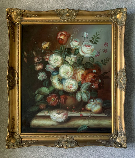 Robert Caspers - Superb Vintage C20th Oil on Canvas - Flowers in a Bowl SOLD