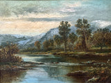 Beautiful C19th Victorian Oil on Board - River Landscape - H.Church SOLD