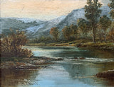 Beautiful C19th Victorian Oil on Board - River Landscape - H.Church SOLD