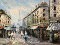 Excellent Vintage Mid C20th Impressionist Oil on Canvas - Parisian Scene - J. Salabet SOLD