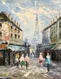 Excellent Vintage Mid C20th Impressionist Oil on Canvas - Parisian Scene - J. Salabet SOLD