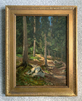 Late C19th Victorian Oil on Panel - Beaulieu Woods - Henry W Henley SOLD