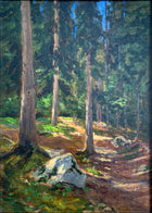 Late C19th Victorian Oil on Panel - Beaulieu Woods - Henry W Henley SOLD