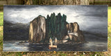 Fabulous Large Early C20th Modernist Oil on Canvas - Boat by a Rocky Shoreline "CW"SOLD