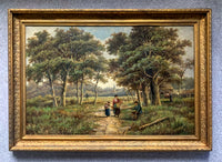 Superb C19th Dutch School Oil on Canvas by Hendrik Barend Koekkoek (1849-1909) - Wood Gatherers SOLD