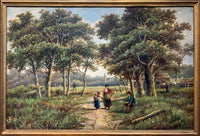 Superb C19th Dutch School Oil on Canvas by Hendrik Barend Koekkoek (1849-1909) - Wood Gatherers SOLD