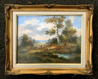 Fine Vintage English School Oil on Panel - Pheasants in a Landscape SOLD