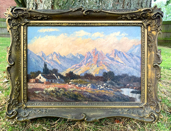 Vintage Early C20th Oil on Canvas of the Drakensberg Mountains by Victor Visser (1907-1995) SOLD