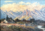 Vintage Early C20th Oil on Canvas of the Drakensberg Mountains by Victor Visser (1907-1995) SOLD