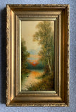 Edwardian English School Oil on Board - River Landscape - G.Cole (British) SOLD