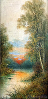 Edwardian English School Oil on Board - River Landscape - G.Cole (British) SOLD