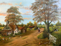 Delightful Vintage Oil on Canvas - On the Farm - J.Wilson Hepburn SOLD