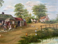 Beautiful Vintage Oil on Canvas - The Village Forge - J.Wilson Hepburn SOLD