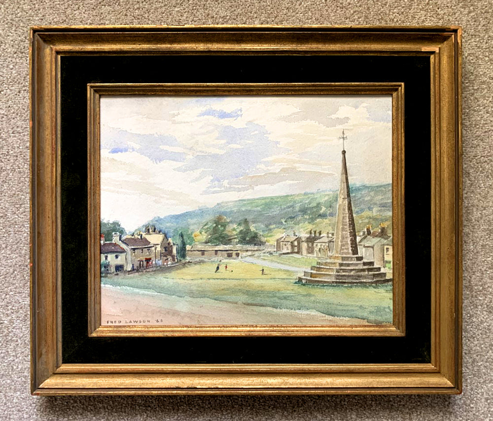 Fabulous Mid C20th Watercolour by Frederick Lawson (1888-1968) Football on the Green SOLD
