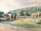 Fabulous Mid C20th Watercolour by Frederick Lawson (1888-1968) Football on the Green SOLD