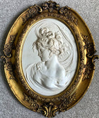 Fabulous Large Vintage Oval Rococo Framed Neoclassical Marble Relief Plaque SOLD