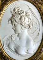 Fabulous Large Vintage Oval Rococo Framed Neoclassical Marble Relief Plaque SOLD